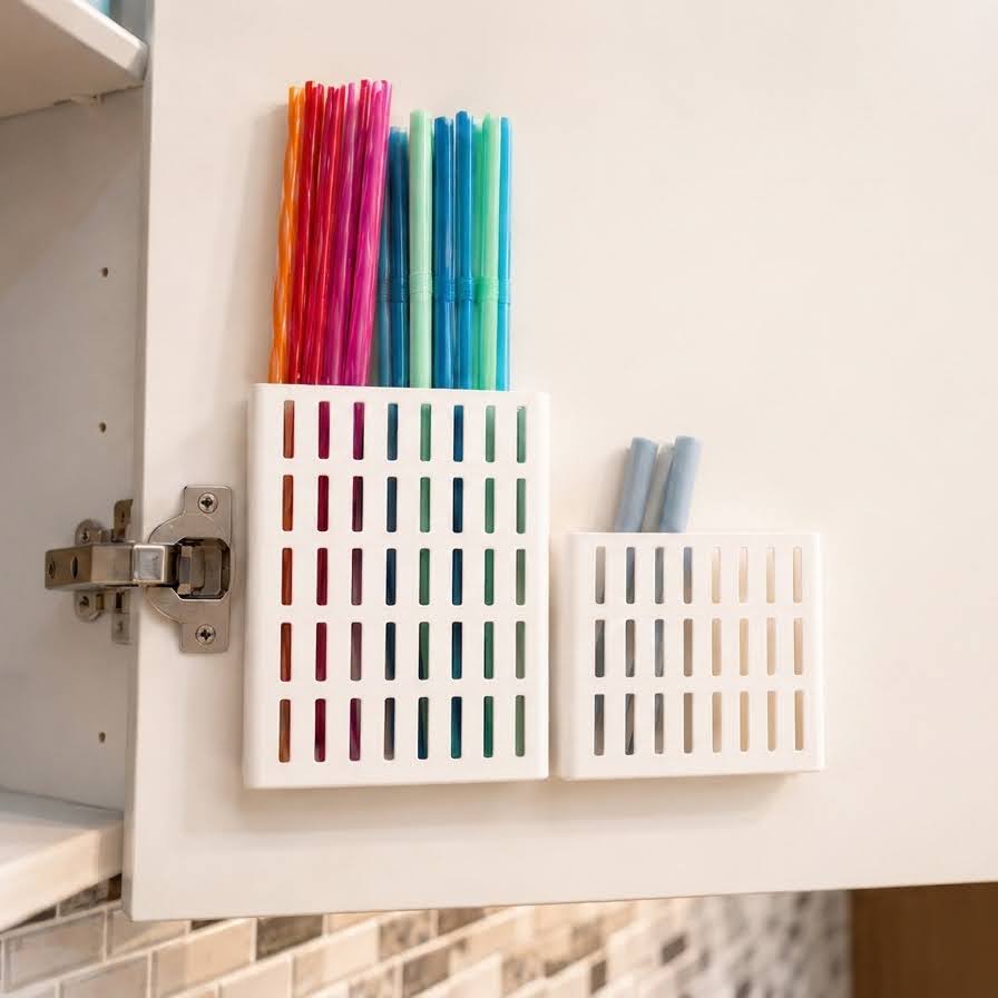 Drinking Straw Organizer - Cabinet mounted